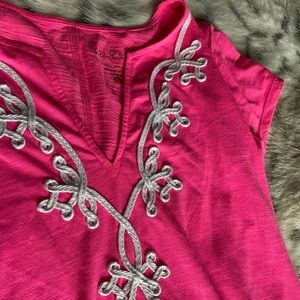 Lily Pullitzer Embroidered V neck Tshirt Dress